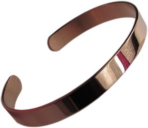 Bransoletka miedziana gładka, polerowana.